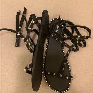 Studded Ankle Scrap Sandals